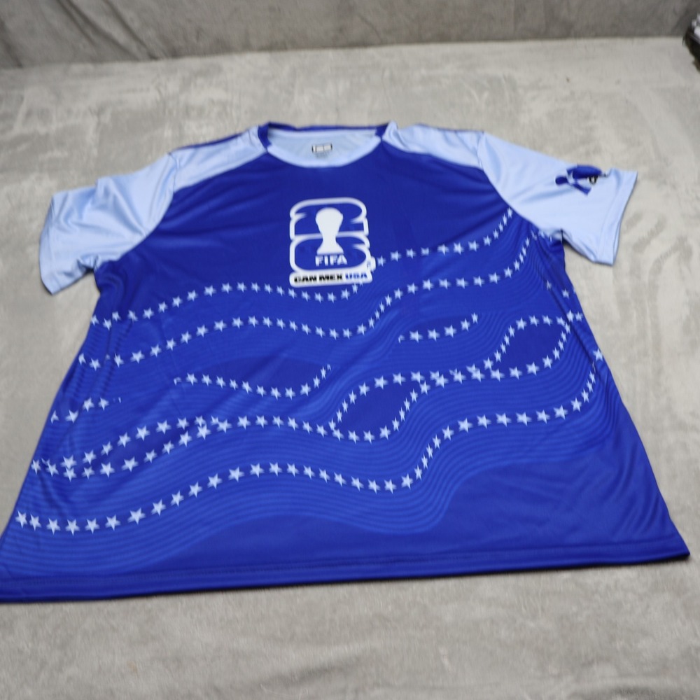 FIFA 2026 World Cup Shirt Mens XXL Blue CanMexUSA Soccer Jersey Athletic $25 NEW